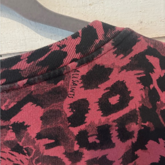 ALLSAINTS Lo Redar Leopard Print Sweatshirt size medium in pink and black - Picture 10 of 12